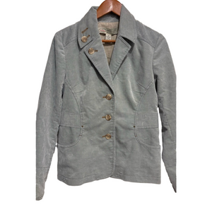 Anthropologie Blue Gray Tailored Casual Corduroy Blazer Jacket